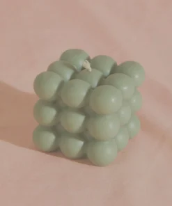 Manara Home Bubble Cube Candle - Green