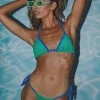 Peppermayo Exclusive Holidae Triangle Bikini Top - Jade Green Towelling