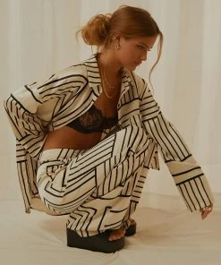 4th & Reckless New Bottoms Norma Trouser - Black And White