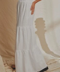 National Breast Cancer Foundation X Peppermayo Aperol Hour Linen Maxi Skirt - White New & Most Loved