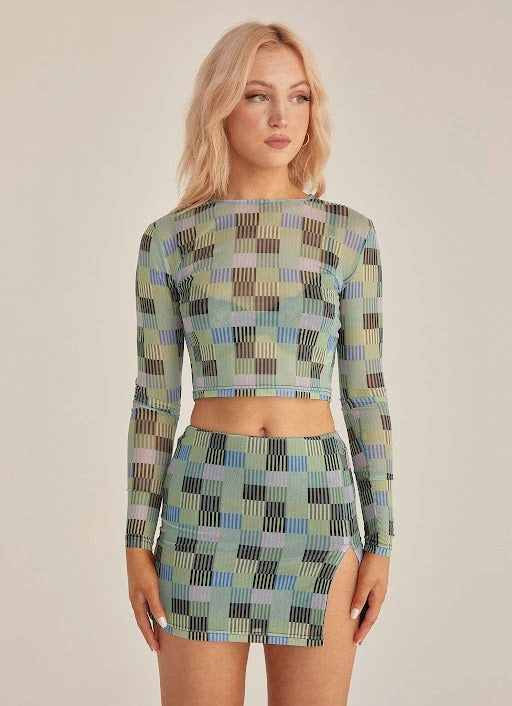 Riley Hubatka X Peppermayo Nights In L.A Mesh Top - Techno Check 3 Riley Hubatka X Peppermayo Nights In L.A Mesh Top - Techno Check
